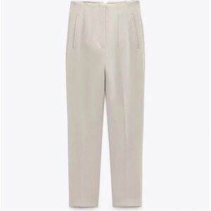 Oyster Cream Zara tapered pants, size XS TikTok fave